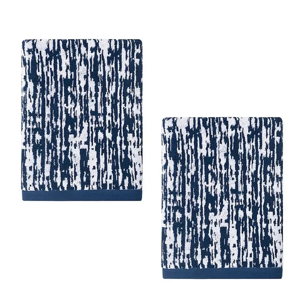 2 new Studio 3B™ Navy & White Melange 100% Cotton 30